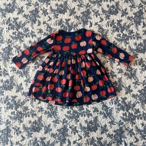 HANNAH ANDERSSON | Navy Dress with Apple Print - Size: 18-24M